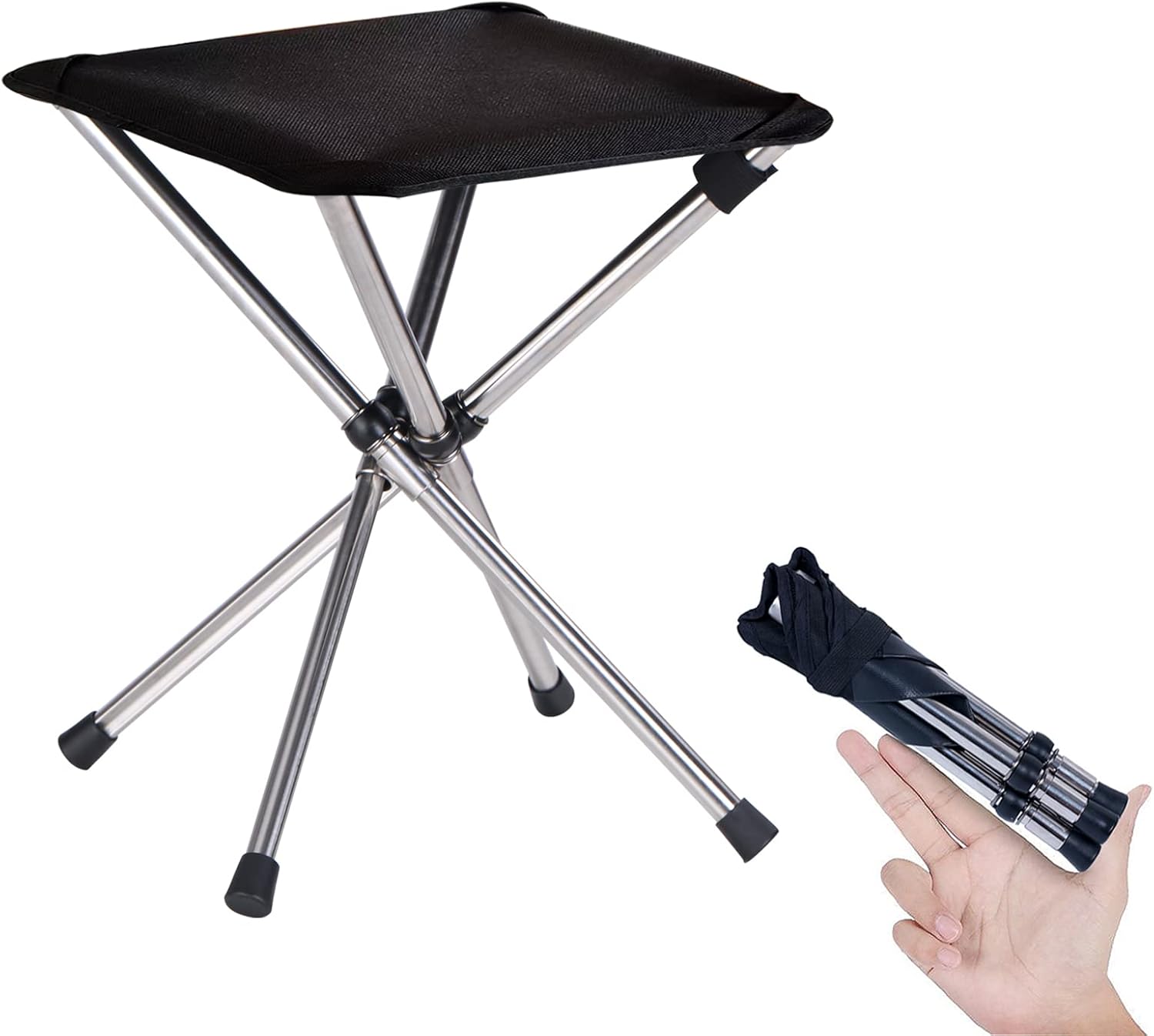 Telescopic Compact Folding Stool with Bag