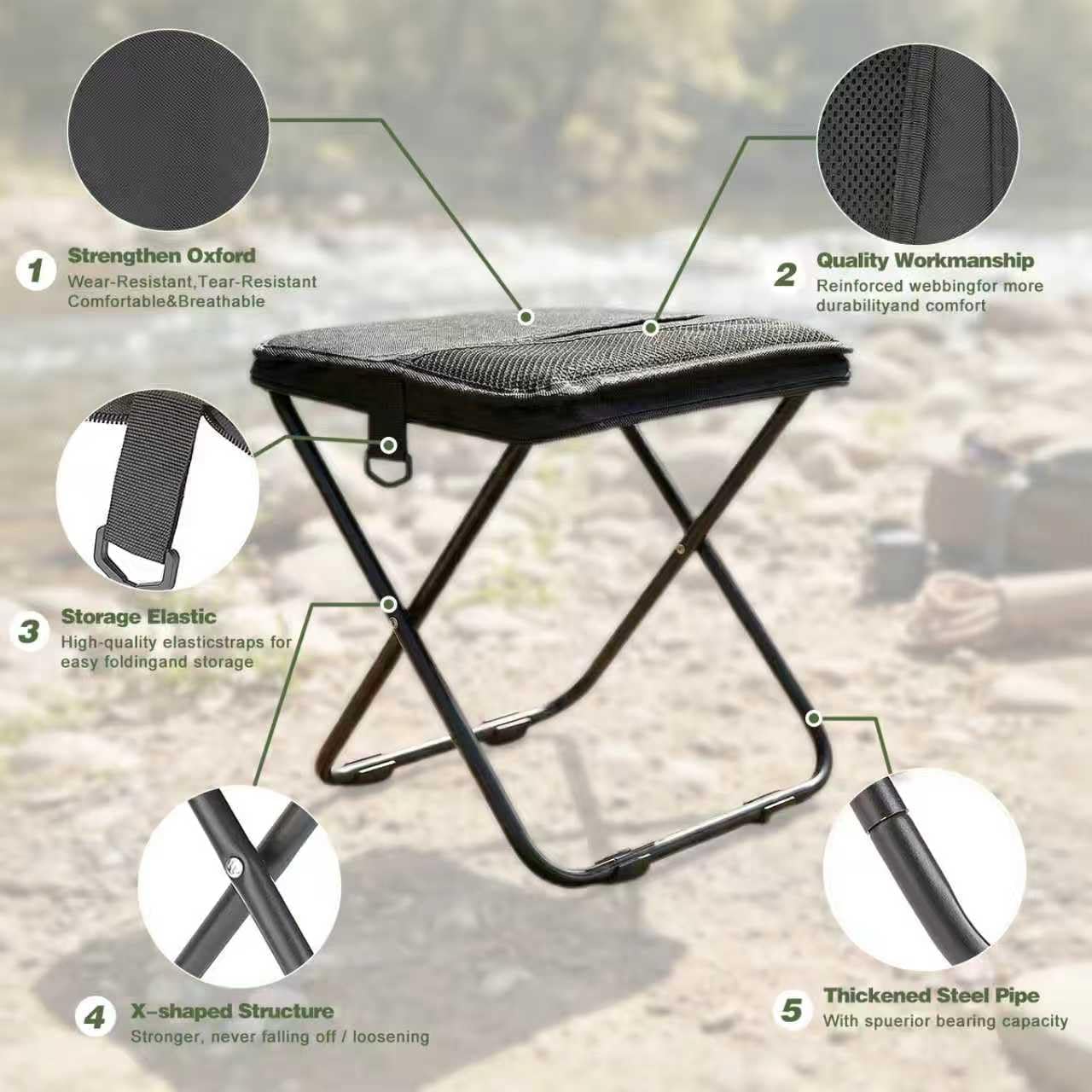 12-Inch Black Chair with s - Image 2