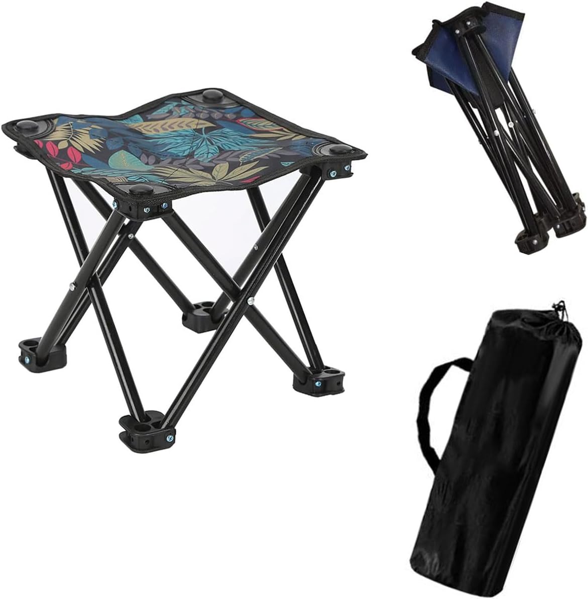 Blue Portable Lightweight Folding Camping Stool - Image 2