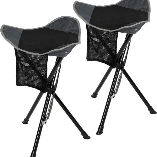 2-Pack Black Tall Tripod Stools