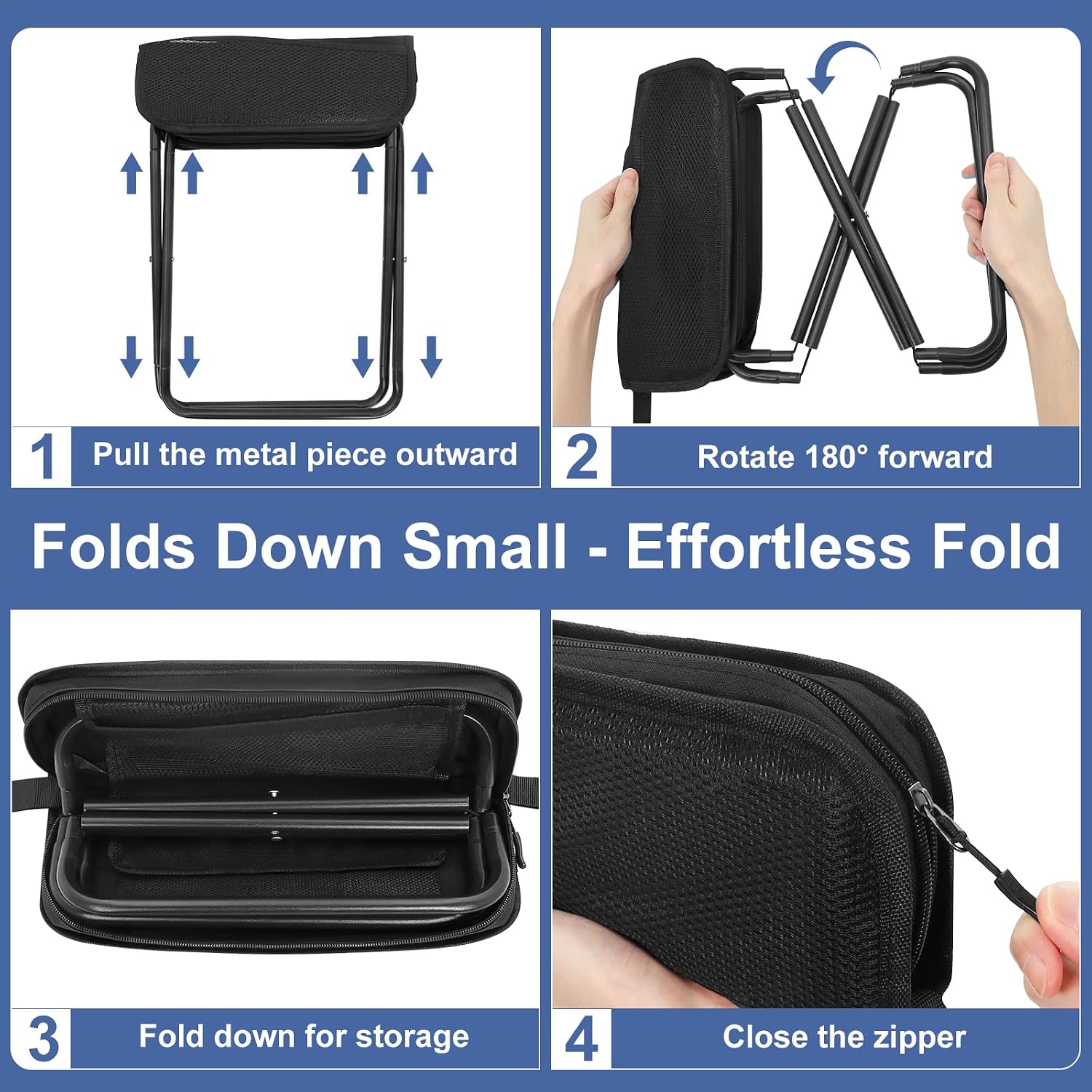 Lightweight Camp Stool with Side - Image 2
